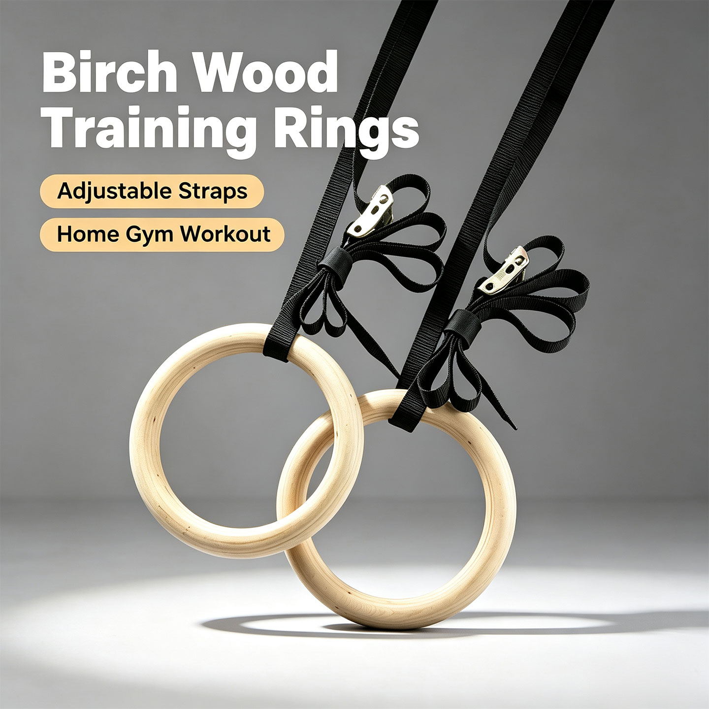 Gymnastic Rings Wooden - حلقات الجمباز المصنوعة من خشب البتولا،