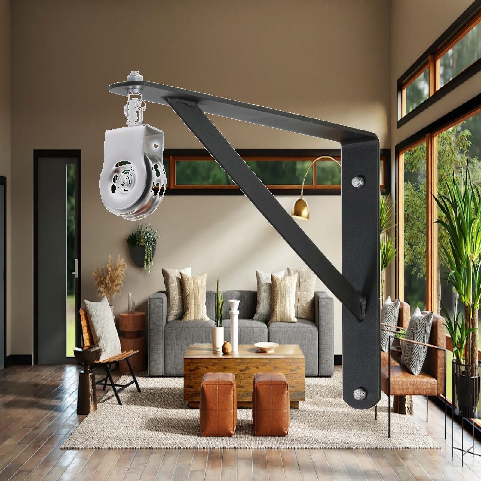 Home Gym Pulley System - جهاز تدريب عضلات الكتف مع مقابض،