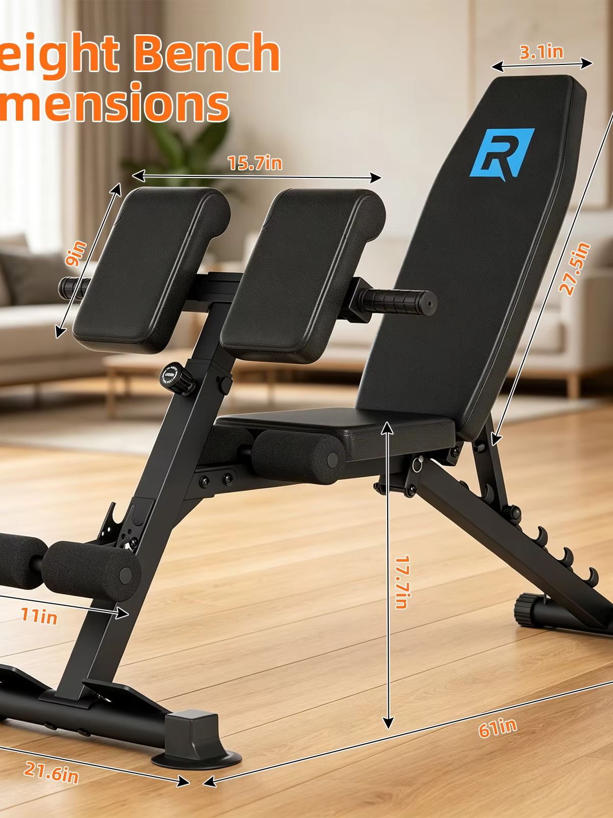 Home Gym Design - مقعد تمارين قابل للتعديل ومتين وصغير