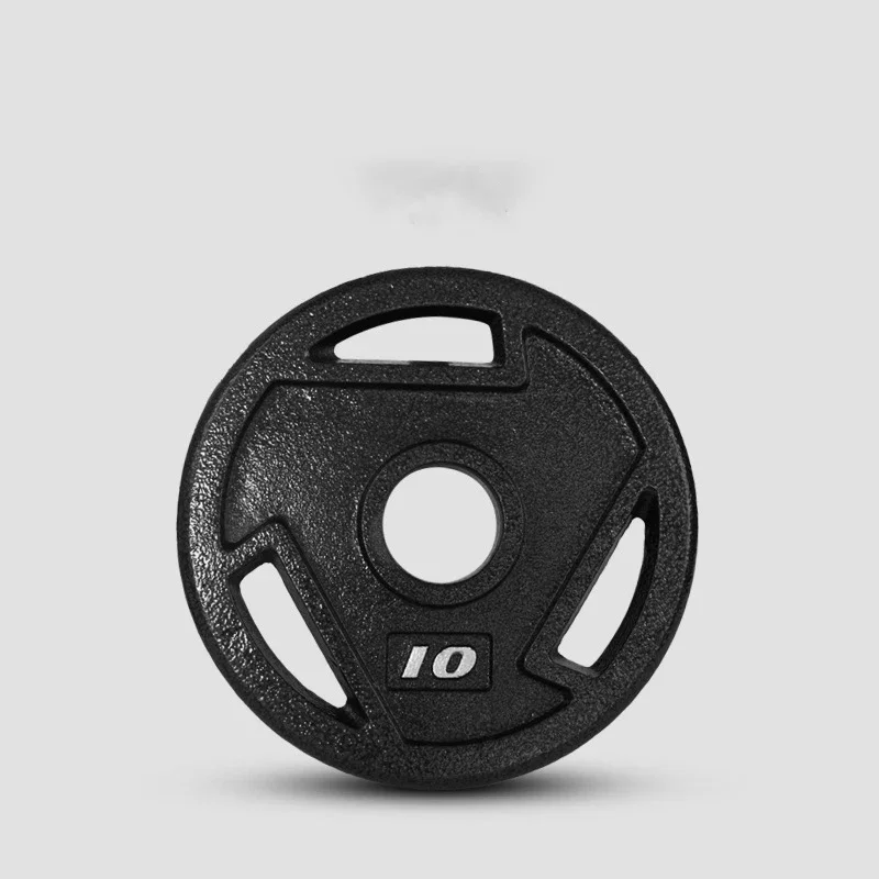 Olympic Barbell 20Kg - أقراص أوزان مطاطية سوداء بثلاث فتحات