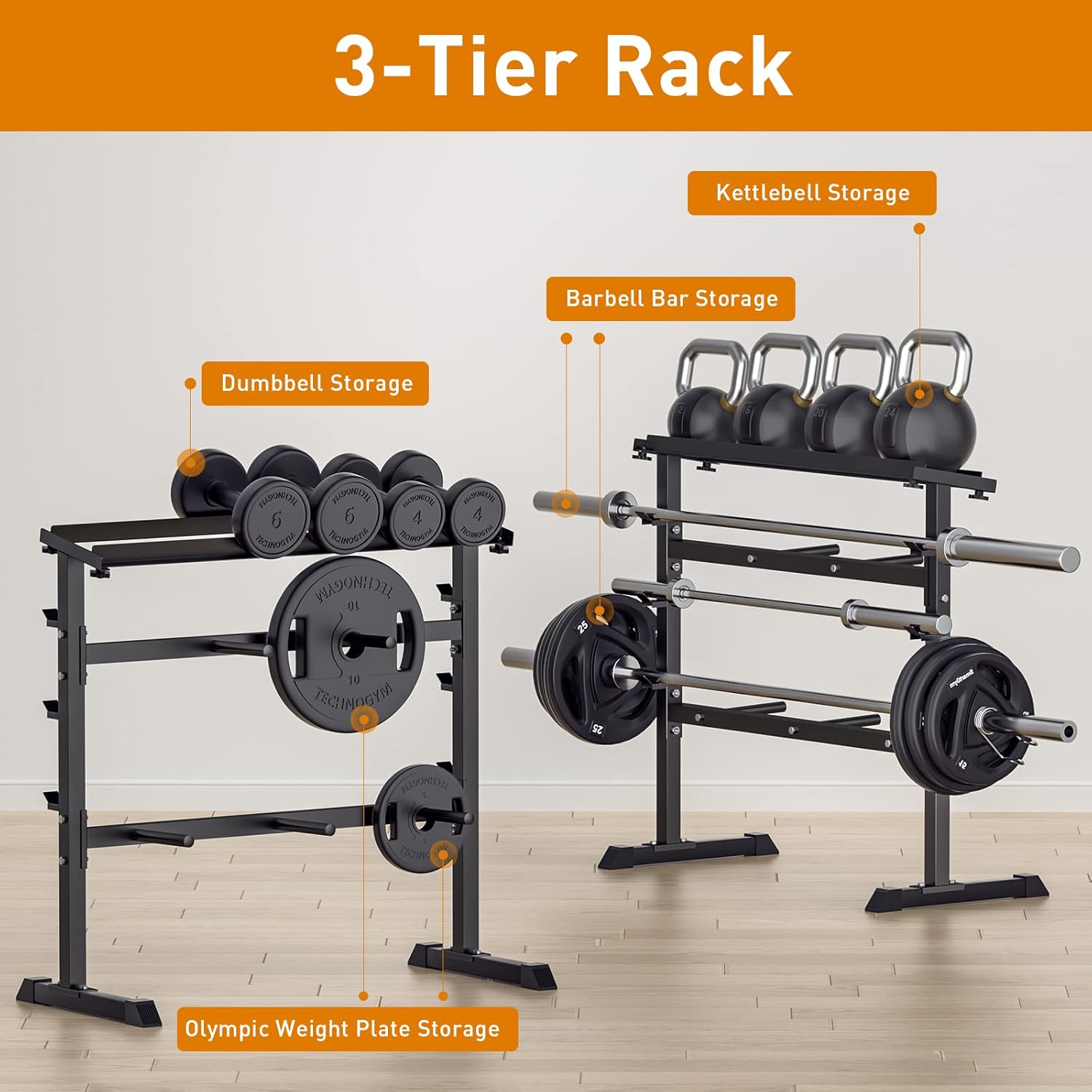 رف تخزين الأوزان لتدريب القوة  - مراجعة Home Gym Design وسعره