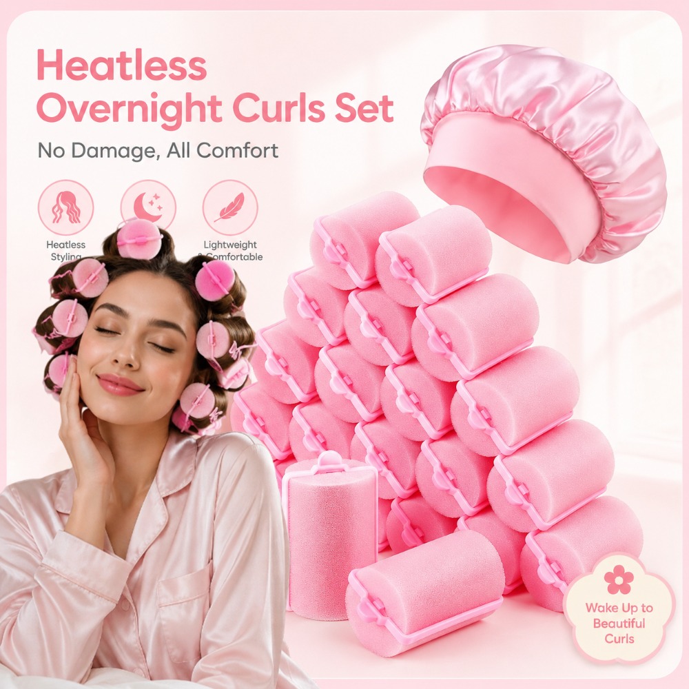 بكرات شعر إسفنجية مع طقم قبعة  - مراجعة Preacher Curl Pad وسعره