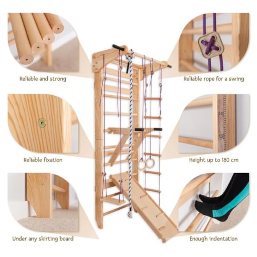 سلم سويدي للجدران للاستخدام ال - مراجعة Gymnastic Rings Wooden وسعره