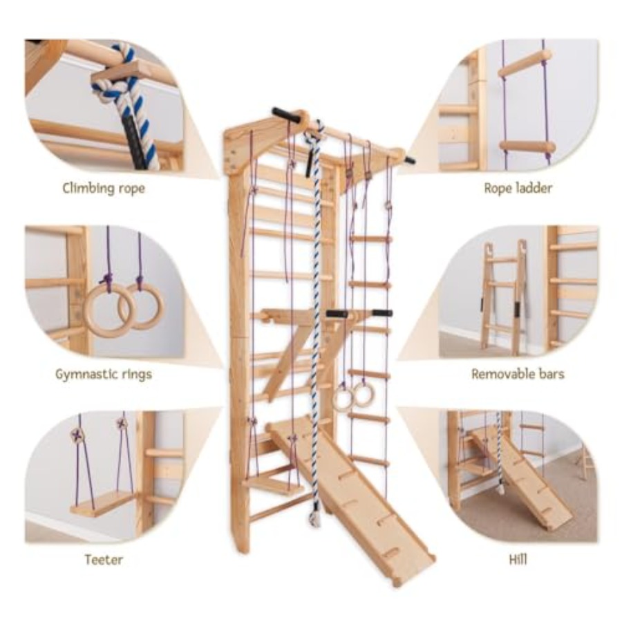 سلم سويدي للجدران للاستخدام ال - مراجعة Gymnastic Rings Wooden وسعره