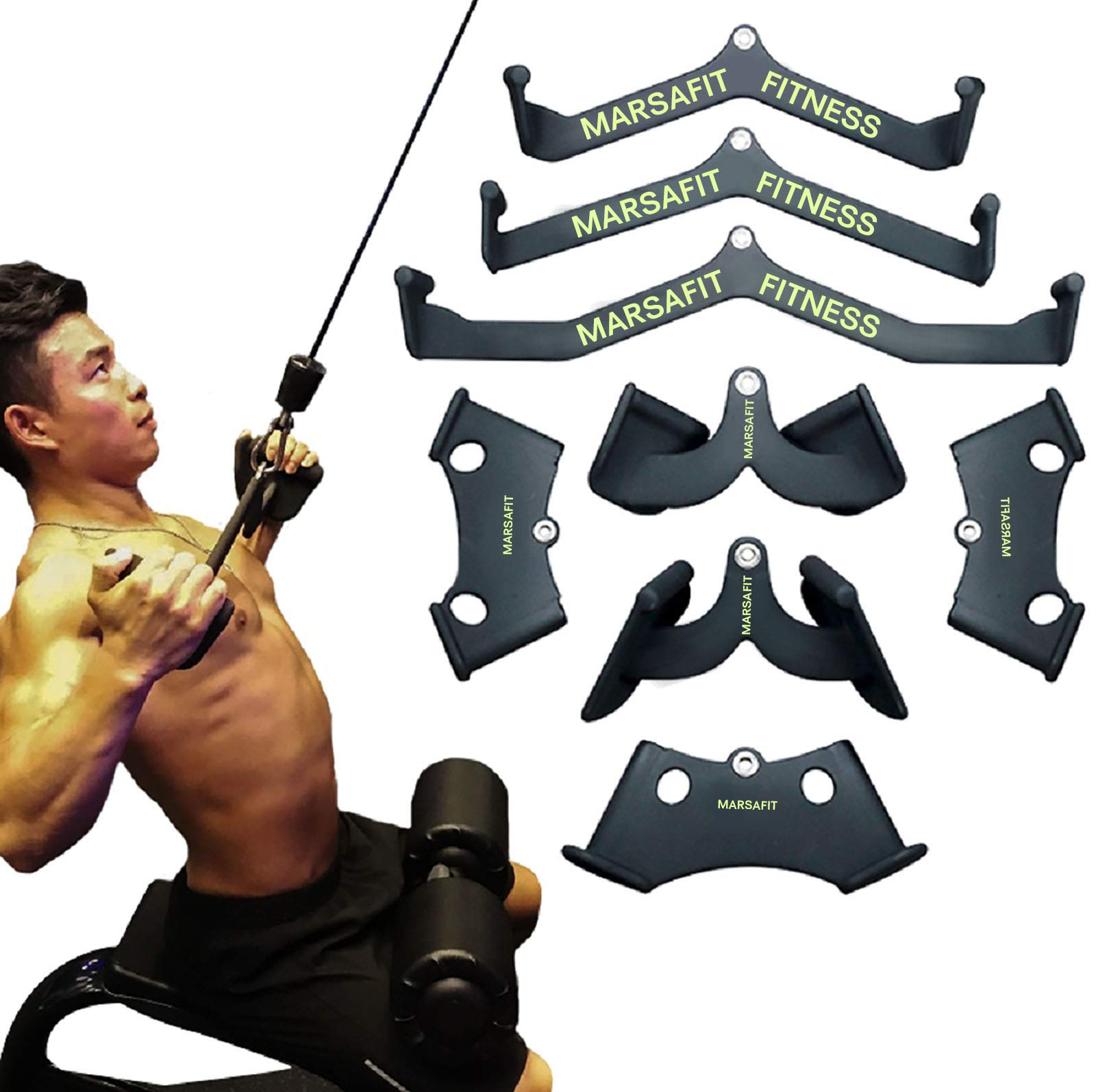 لات سحب أسفل بار التجديف مقبض  - مراجعة Home Gym Pulley System وسعره