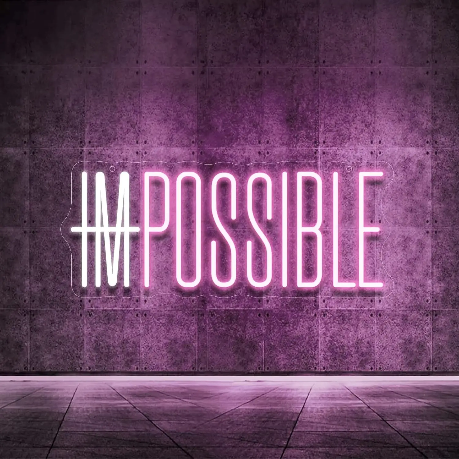 لافتة نيون 'I'm Possible' قابل - مراجعة Home Gym Neon Sign وسعره