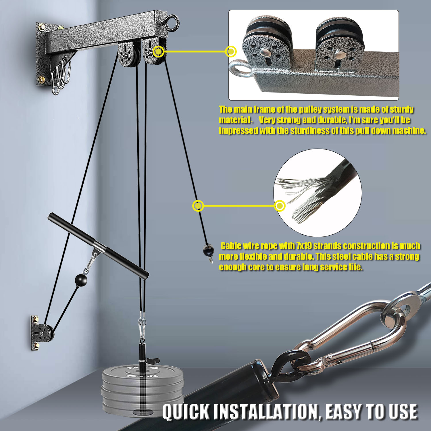 نظام بكرة مثبت على الحائط لليا - مراجعة Home Gym Pulley System وسعره